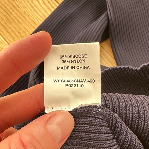 DISSH navy ribbed one-sleeved top medium - Picture 9 of 10